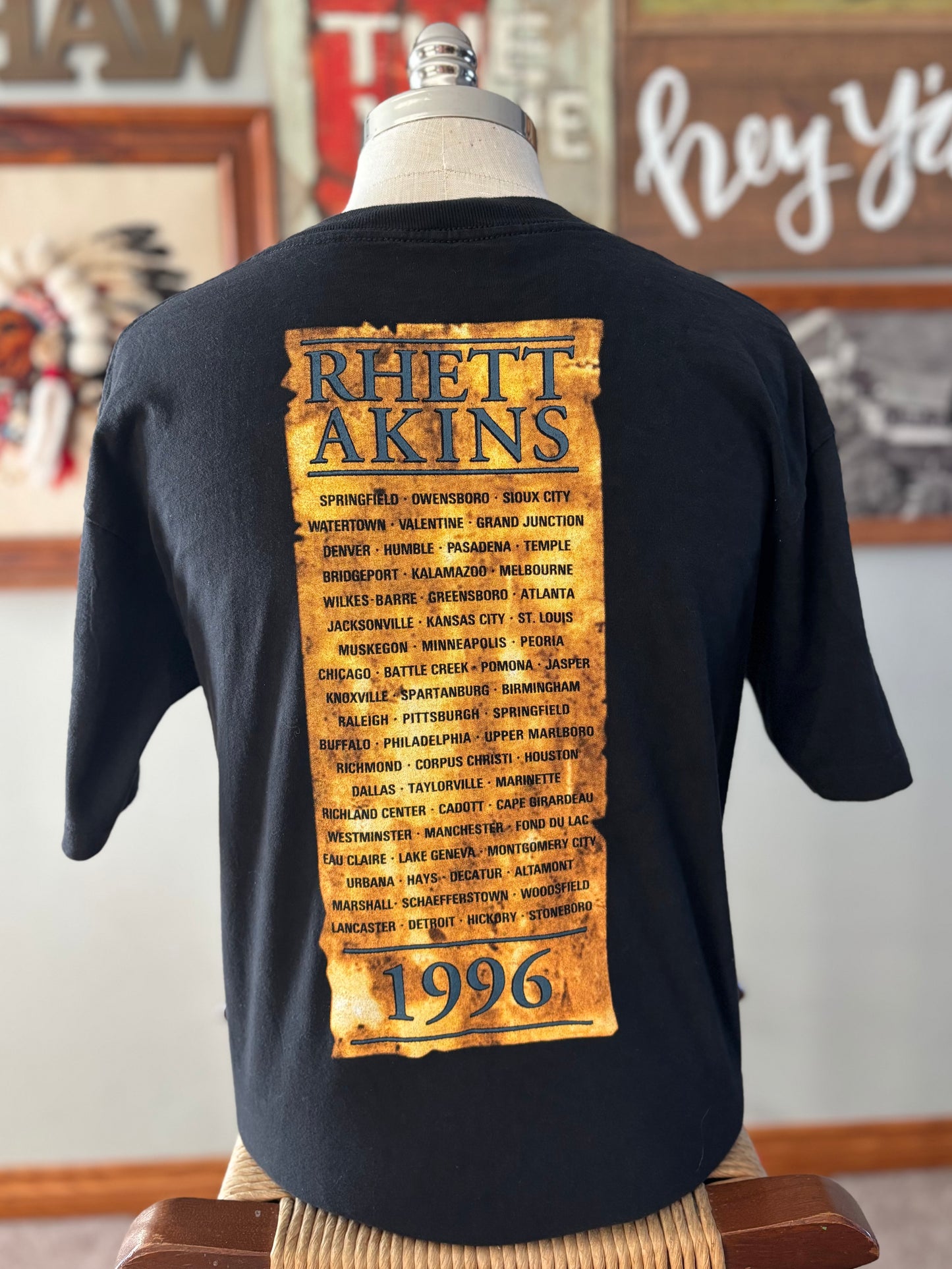 Vintage 1996 Rhett Akins Tour T-Shirt | Country Concert Tee | Made in USA | Single Stitch Western Graphic Tee | Large