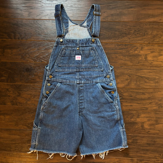Vintage KEY Denim Overall Shorts Women’s Bib Overalls Cutoffs 90s Workwear Farmcore Western