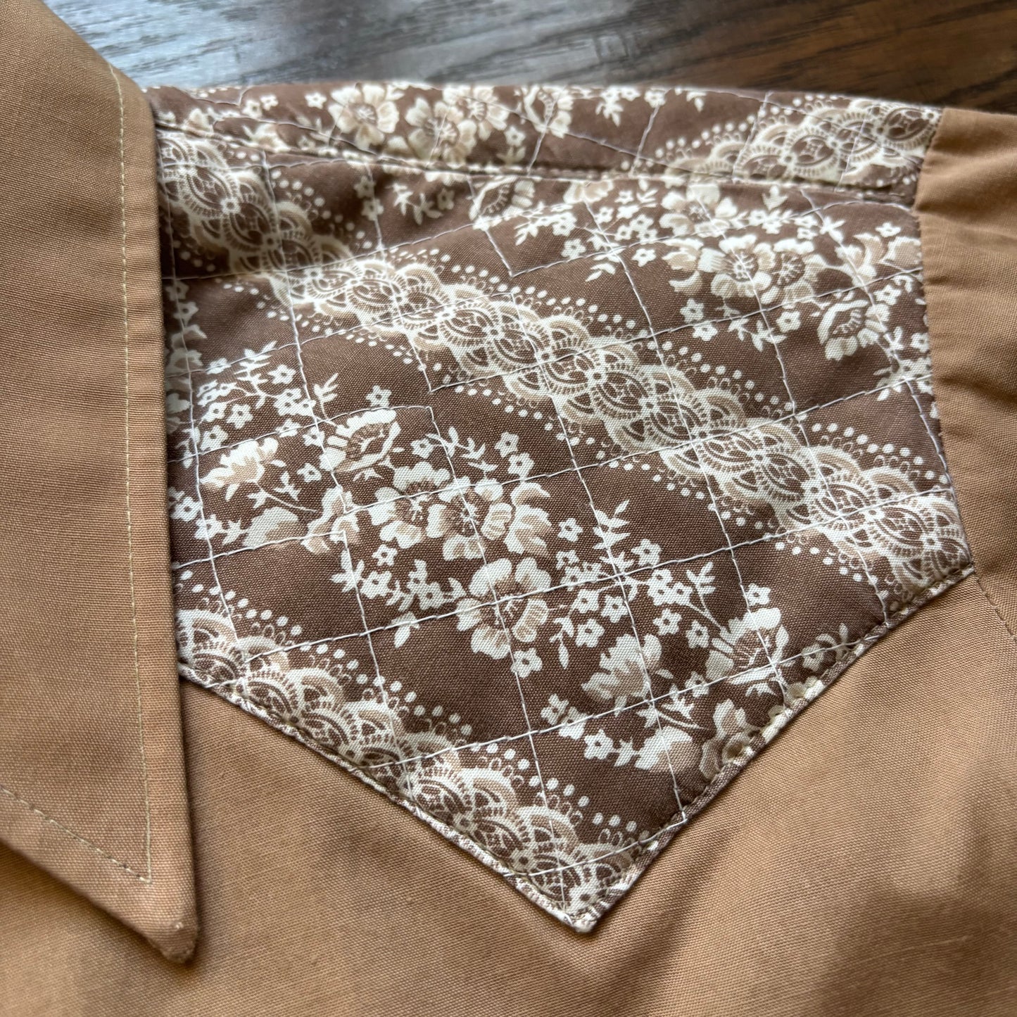 70’s Vintage Western Men’s Rawhide Floral Quilted Yokes and Pearl Snap Buttons