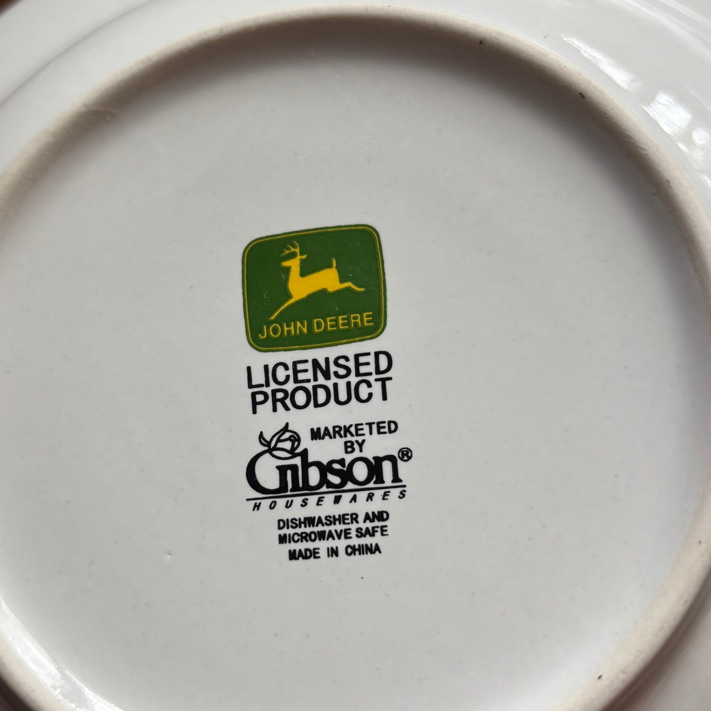 Vintage John Deere Dish Set 11 Pc Gibson Housewares Tractor Plates Bowls Farmhouse Kitchen Collectible Dinnerware