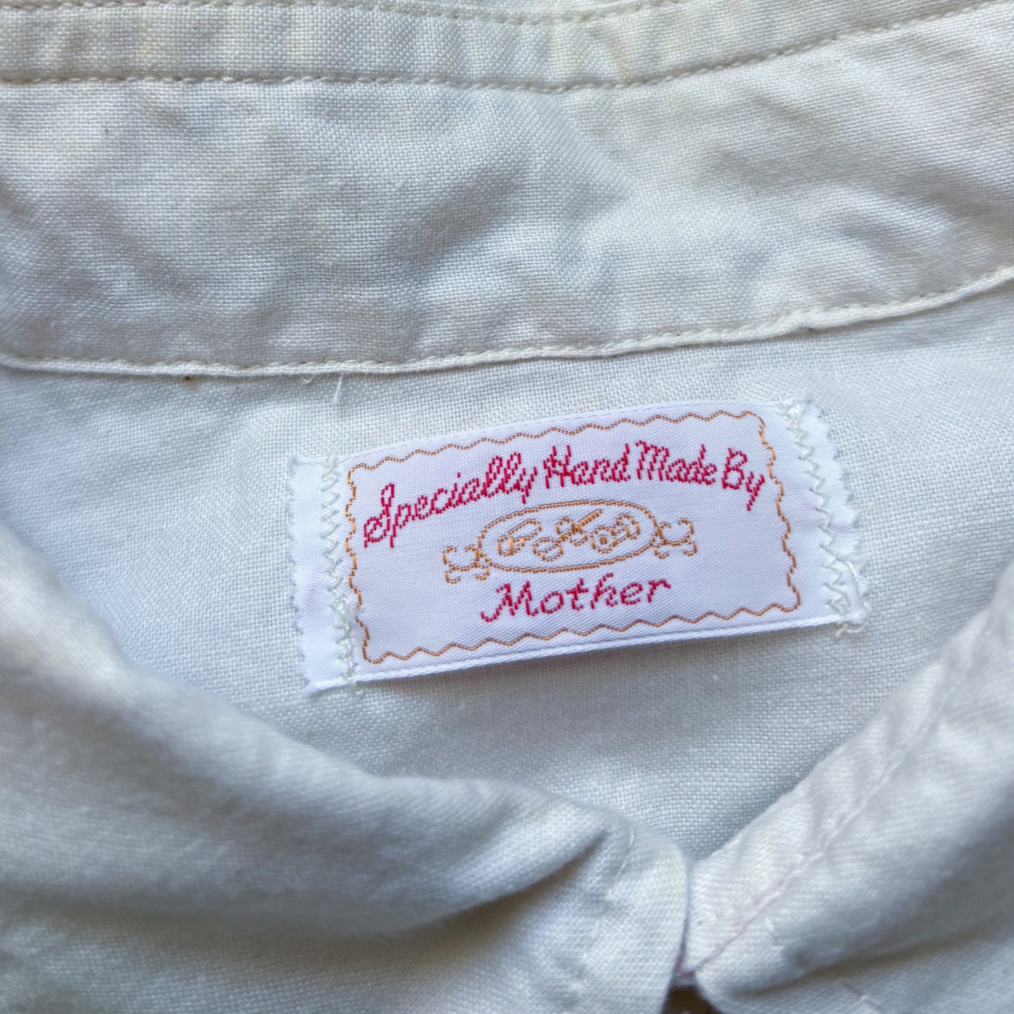 Vintage Western Men’s Shirt with Embroidered Initials on Yoke with Snap Buttons | Handmade by Mother