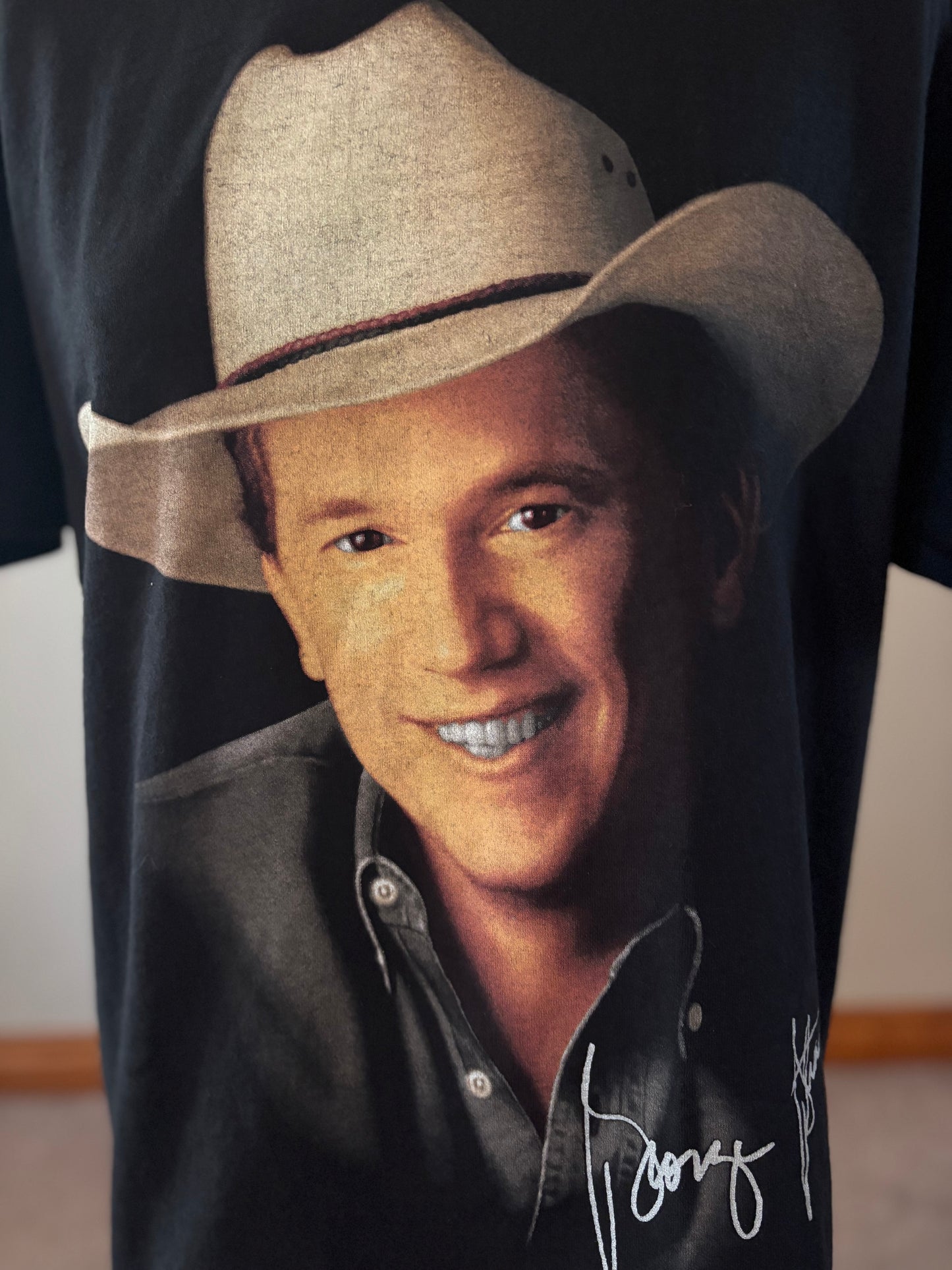 Vintage 1996 George Strait Blue Clear Sky Tour T-Shirt Large Lee Made in USA Country Music Concert Tee