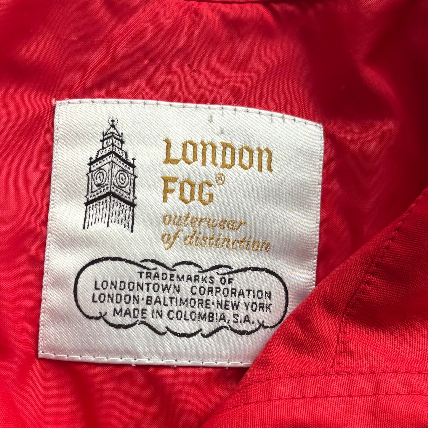 Vintage London Fog Red Jacket Womens Size 10 Reg Coat Outerwear Bright Red Lightweight Jacket Classic London Fog