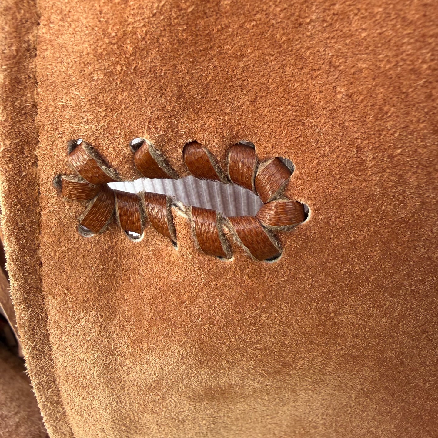 Vintage Suede Fringe Jacket XL Western Ranchwear Cognac Leather Cowboy Coat Boho Rodeo Urban Cowboy Southwestern