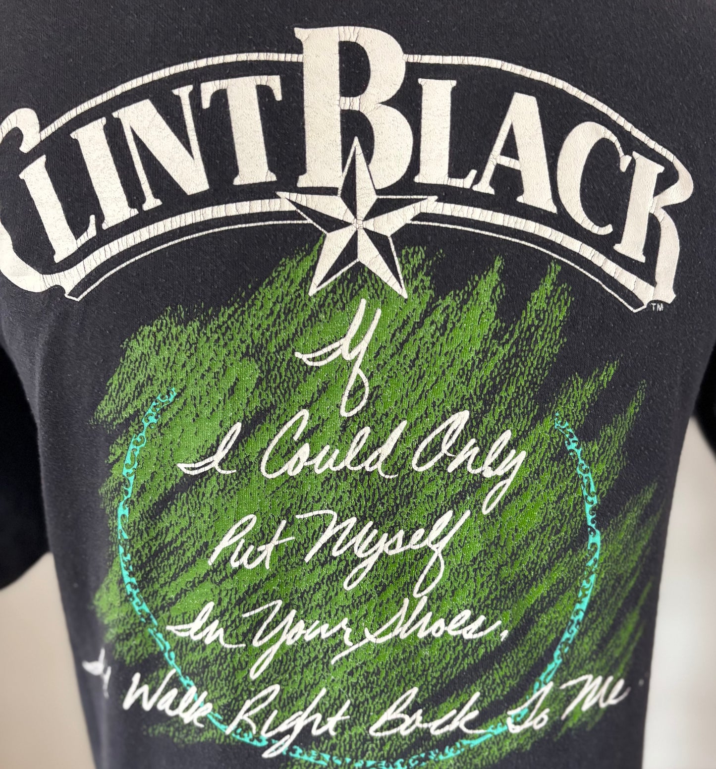 Vintage 1990 Clint Black “Put Yourself in My Shoes” Country Concert T-Shirt USA Made Medium