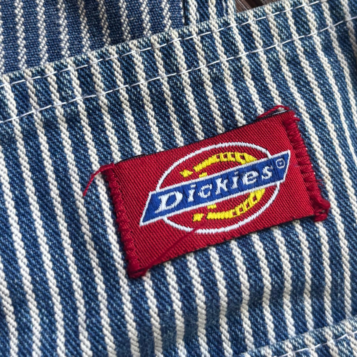Vintage Dickies Hickory Stripe Railroad Bib Overalls 42x30 Distressed Workwear Denim Carpenter Overalls Heritage Americana