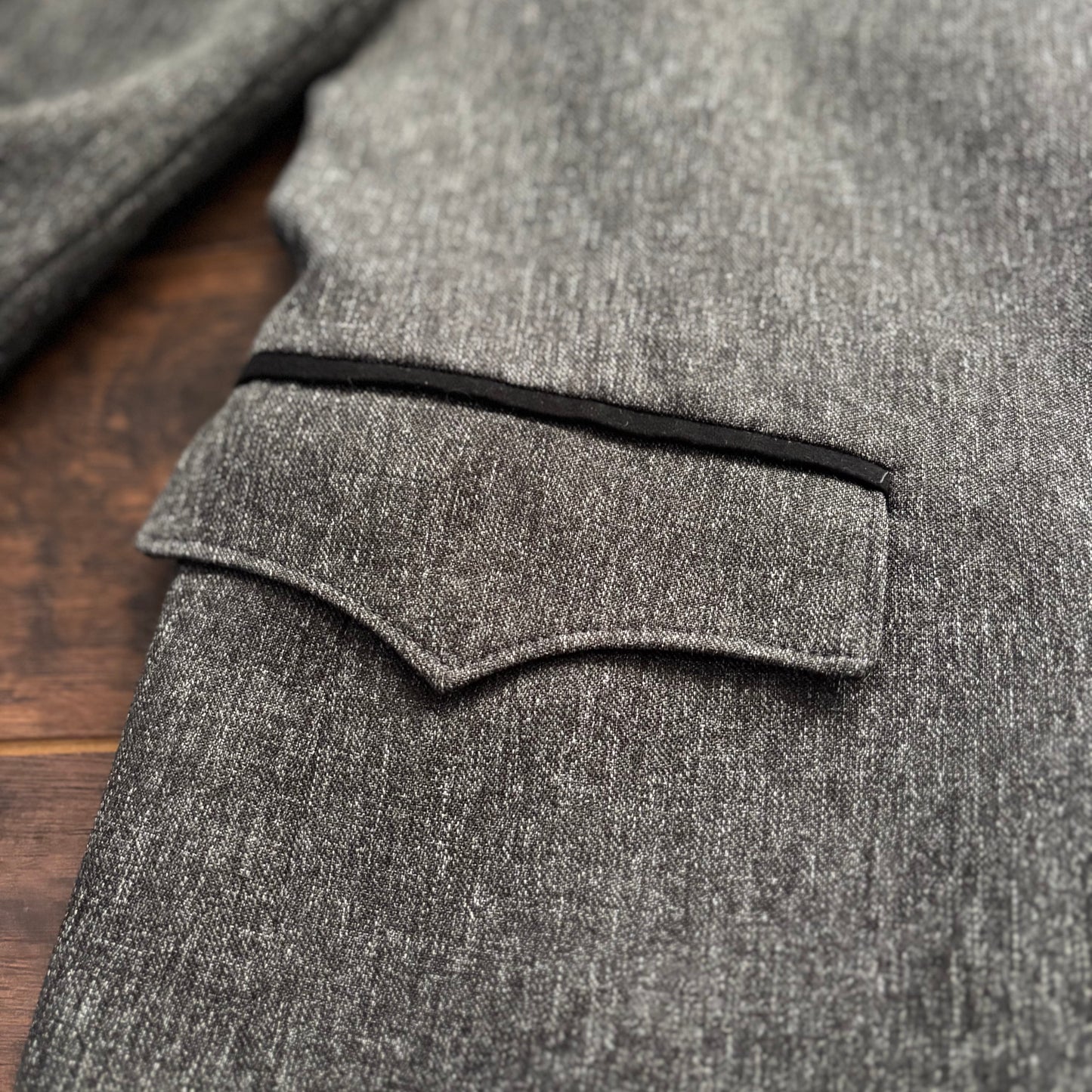 Vintage Western Men’s Circle S Blazer Sport Coat Gray & Black Yoke Jacket Men’s 48L