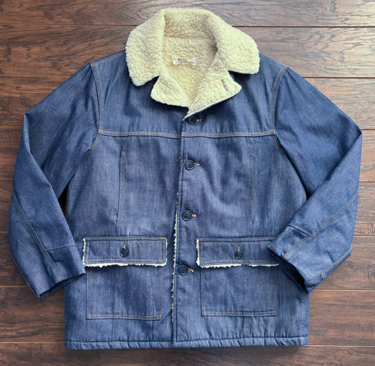Vintage 1970s Montgomery Ward Sherpa Lined Denim Jacket