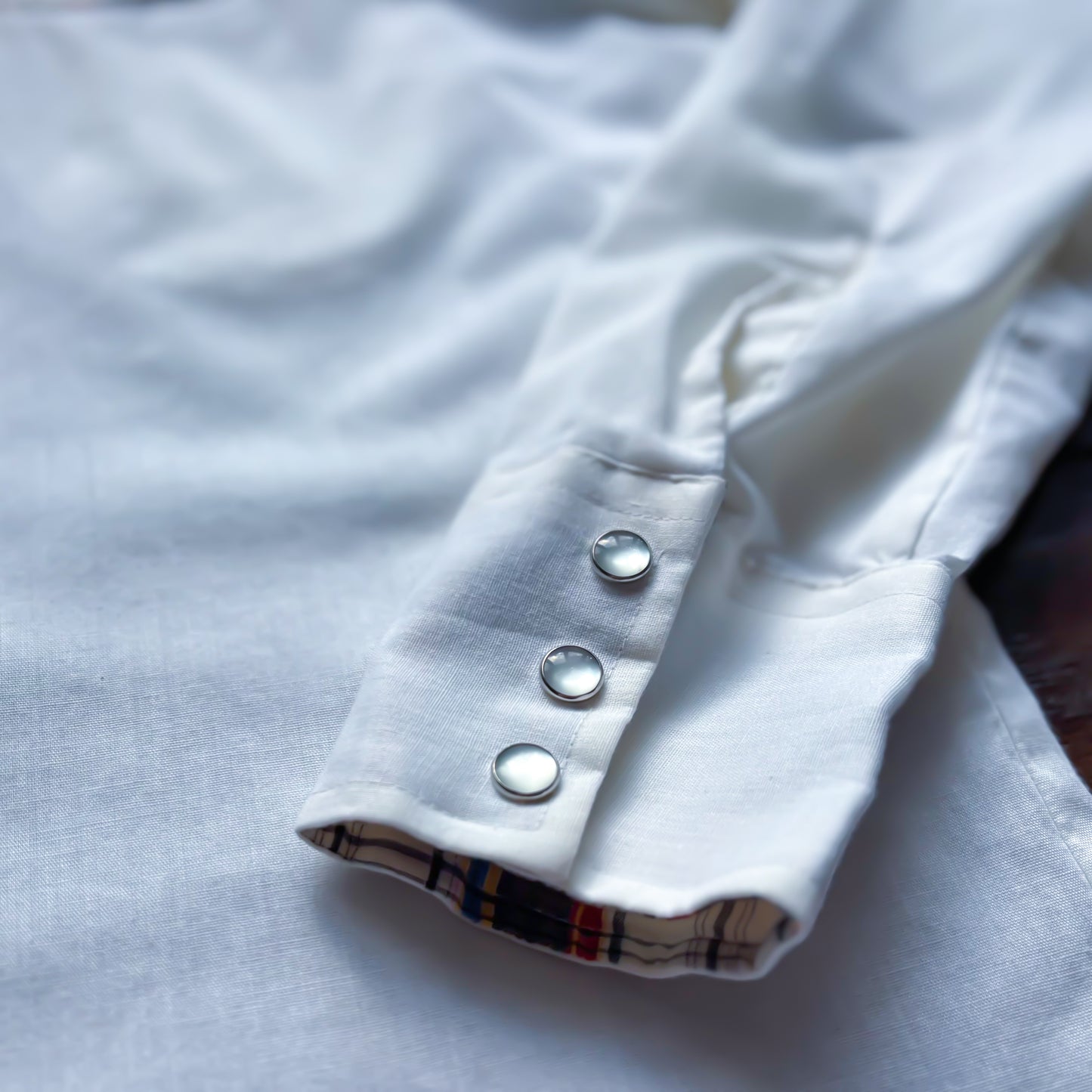 Vintage Western Men’s Royal Knight Shirt with Plaid Yokes and Smile Pockets | Made in USA