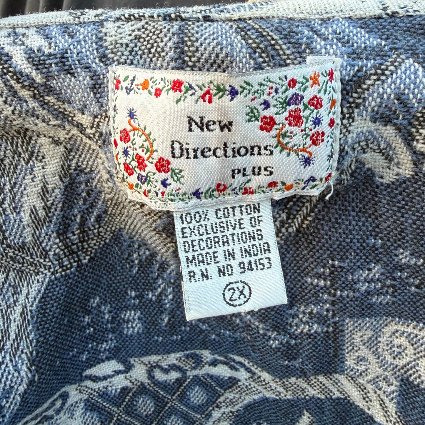 Vintage Horse Tapestry Jacket Womens Western Equestrian Cotton Woven Denim Trim Horse Lover Ranch Style