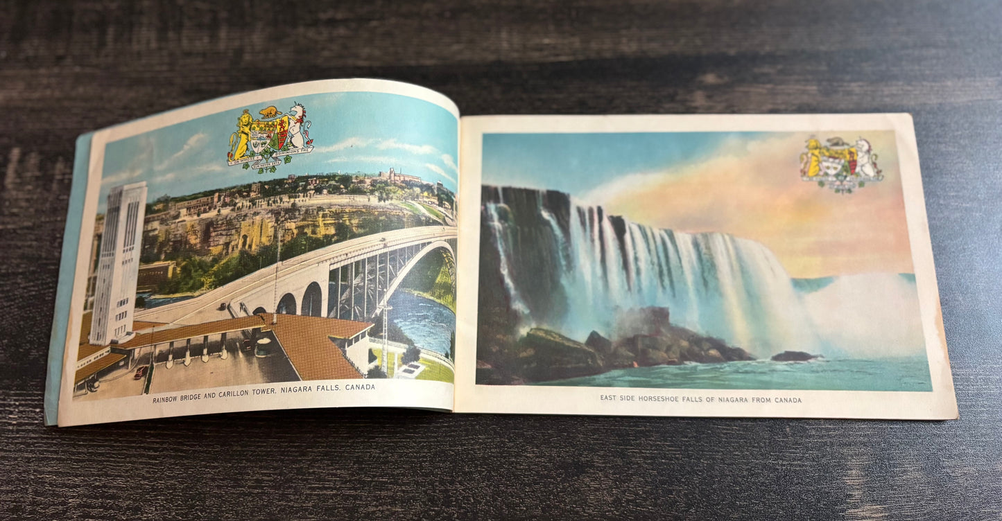 1948 Niagara Falls Canada Colored Pictures & Story Souvenir Book F.H. Leslie