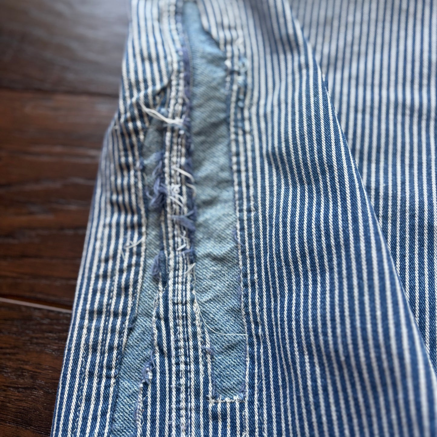 Vintage Dickies Hickory Stripe Railroad Bib Overalls 42x30 Distressed Workwear Denim Carpenter Overalls Heritage Americana