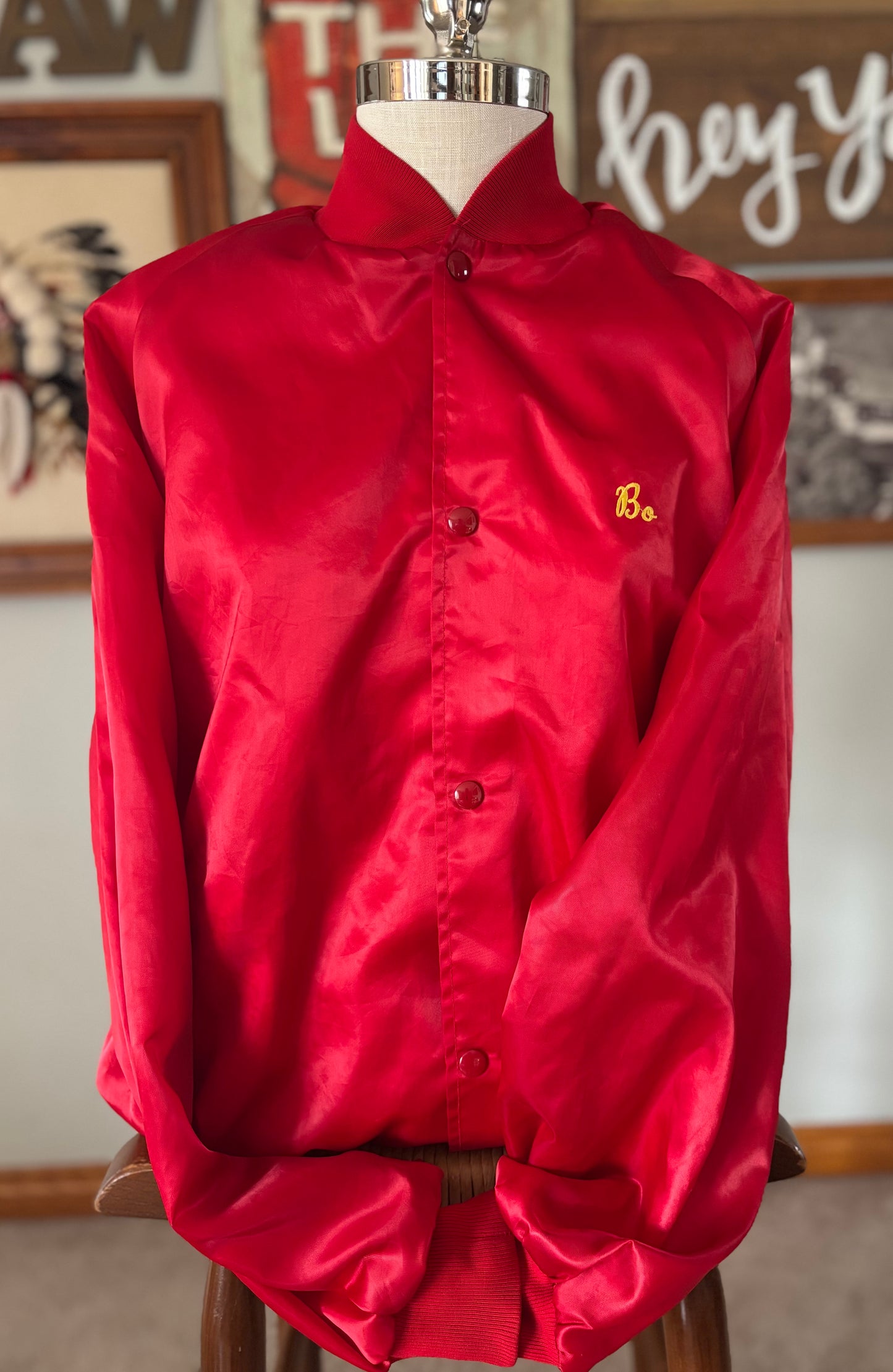 Vintage Las Vegas Satin Jacket XL Red Westark USA Vegas Wings Motorcycle Jacket