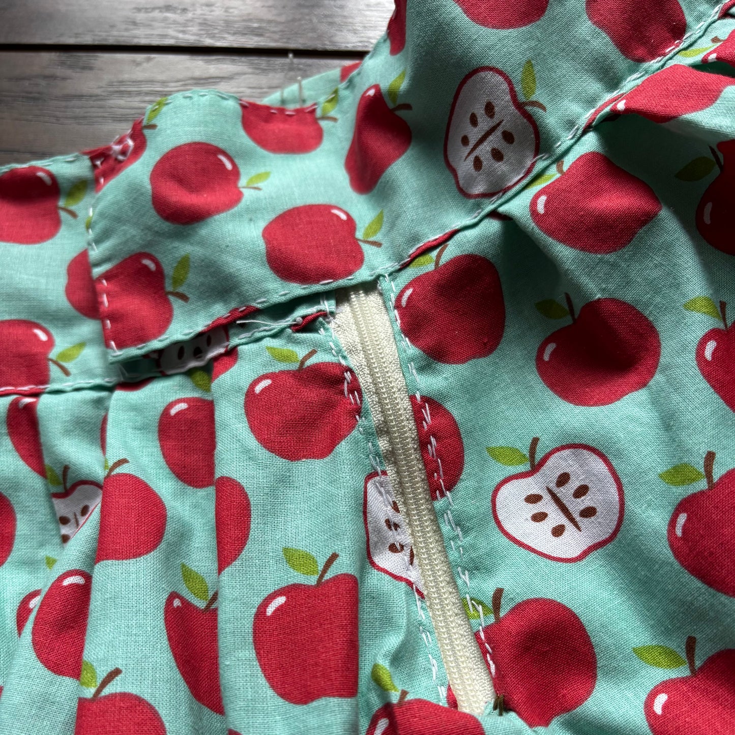 Handmade Apple Print Skirt | Teacher Core Midi Skirt | Novelty Print XS/S