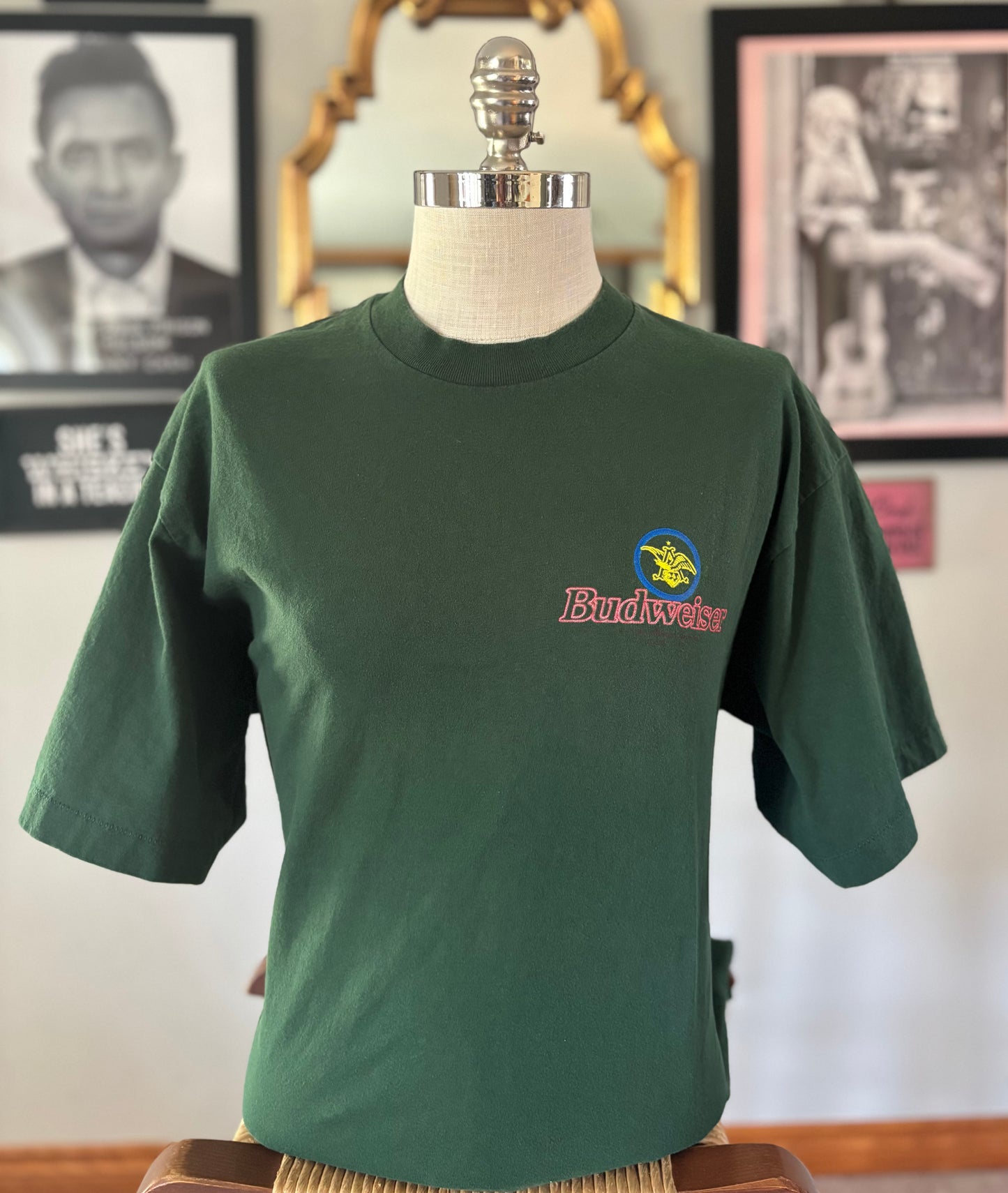 Vintage 90s Budweiser Frogs T-Shirt XL Made in USA Tee Jays Forest Green Beer Promo Graphic Tee Single Stitch Style