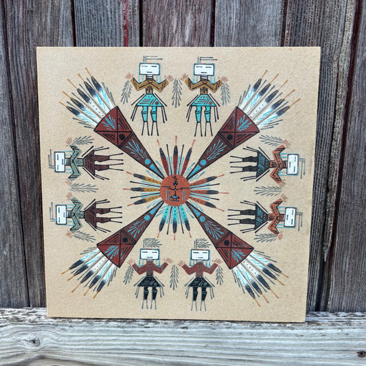 Vintage Navajo Whirling Yei Sandpainting