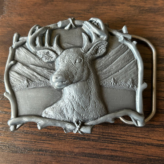 1994 Vintage 3D Buck Belt Buckle | The Great American Buckle Co