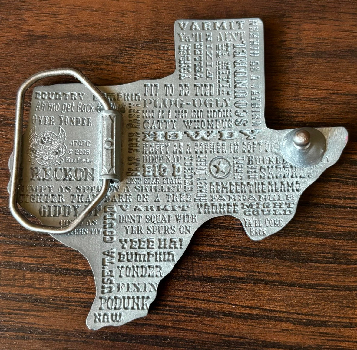 Vintage Western “Everything’s BIGGER in Texas” Enamel Resin Belt Buckle | The Great American Buckle Co.