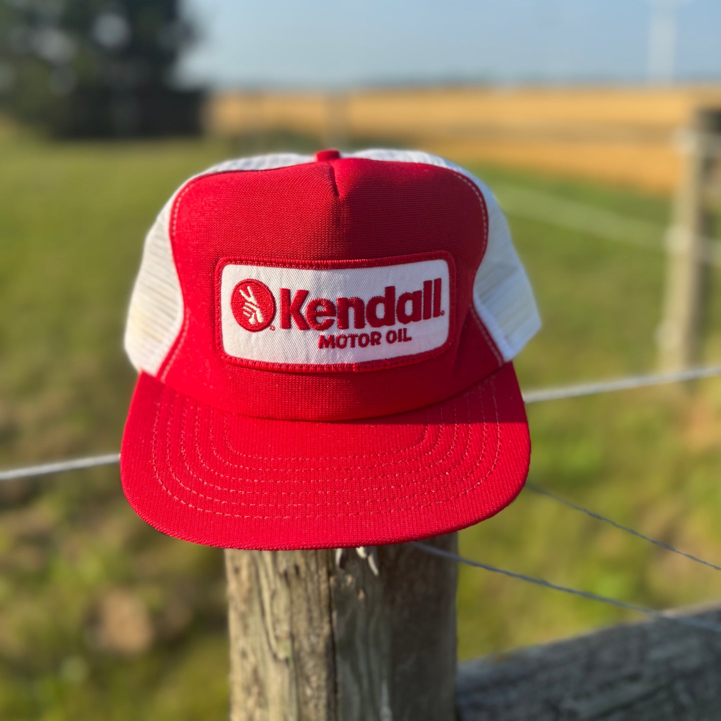 Vintage Kendall Motor Oil Trucker Hat USA Made | 1970s 1980s Red Mesh Snapback Advertising Cap | Gas & Oil Memorabilia | CHA Made