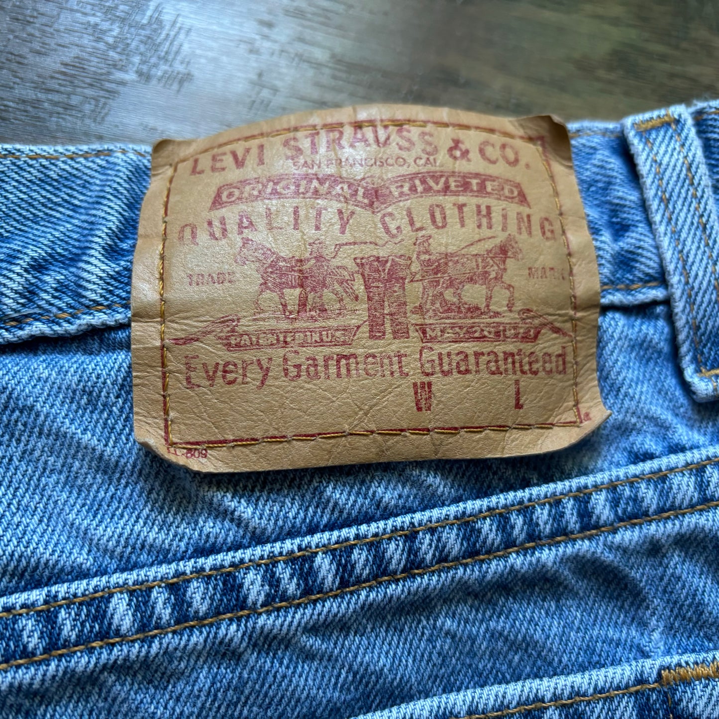 90's Vintage Levis Misses Denim Shorts | Made in Mexico