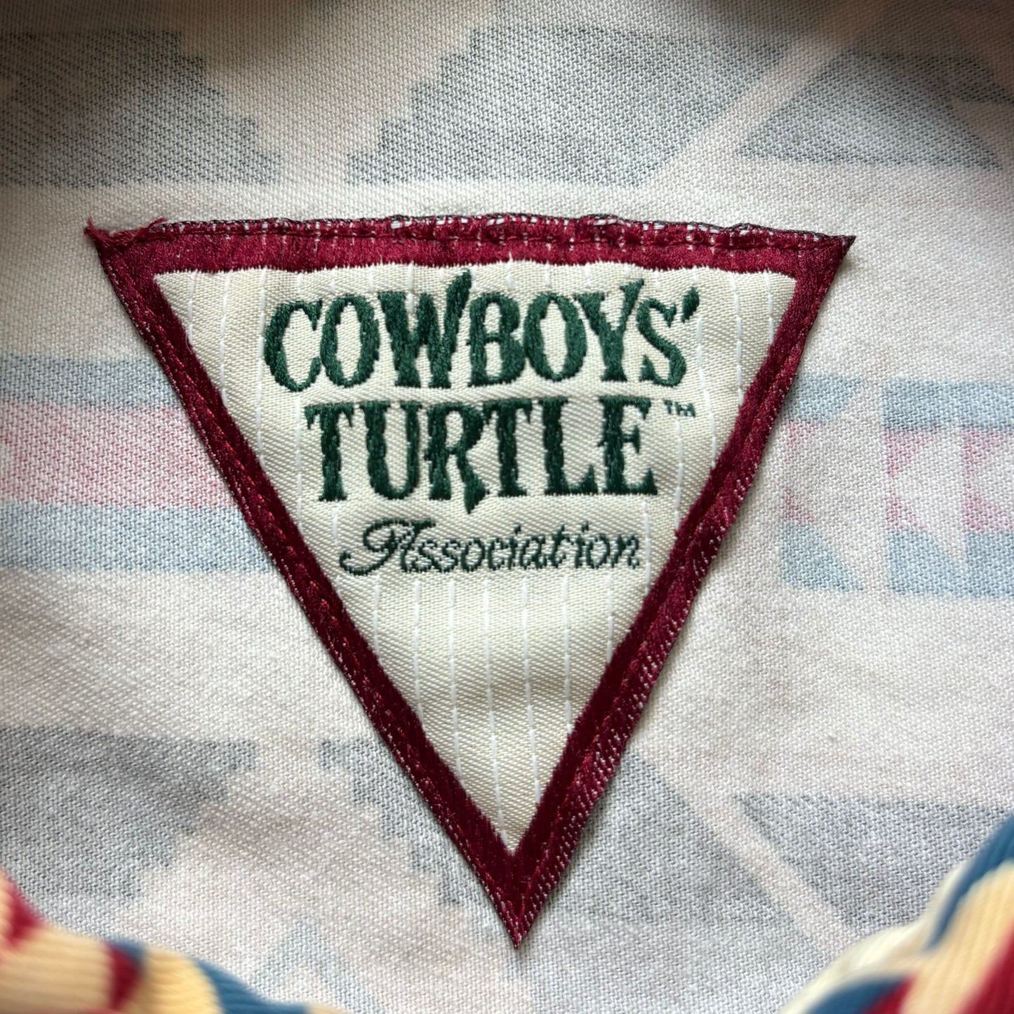 80's Vintage Western Men’s Cowboys’ Turtle Association Aztec Print Shirt