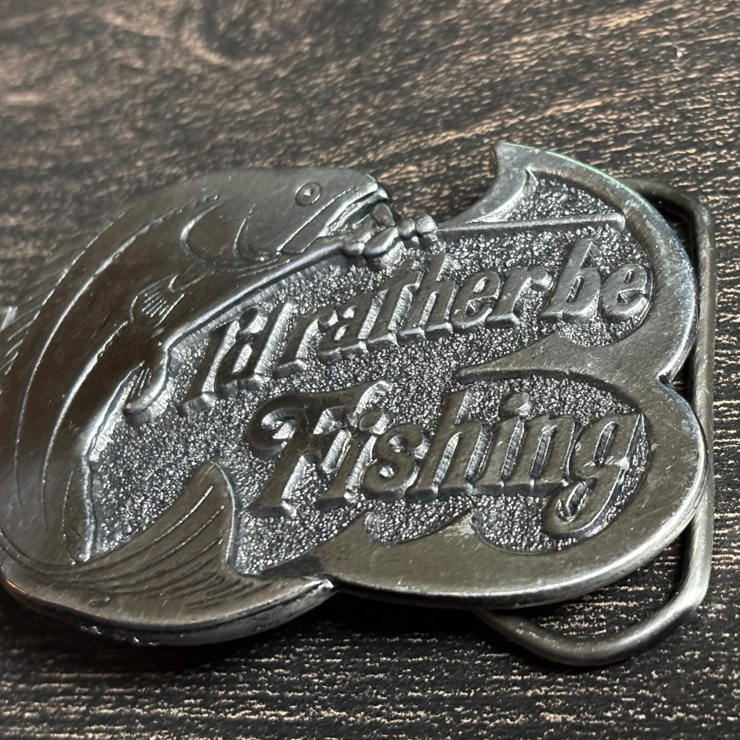 Vintage 1978 I’d Rather Be Fishing Belt Buckle | Great American Buckle Co | Made in USA