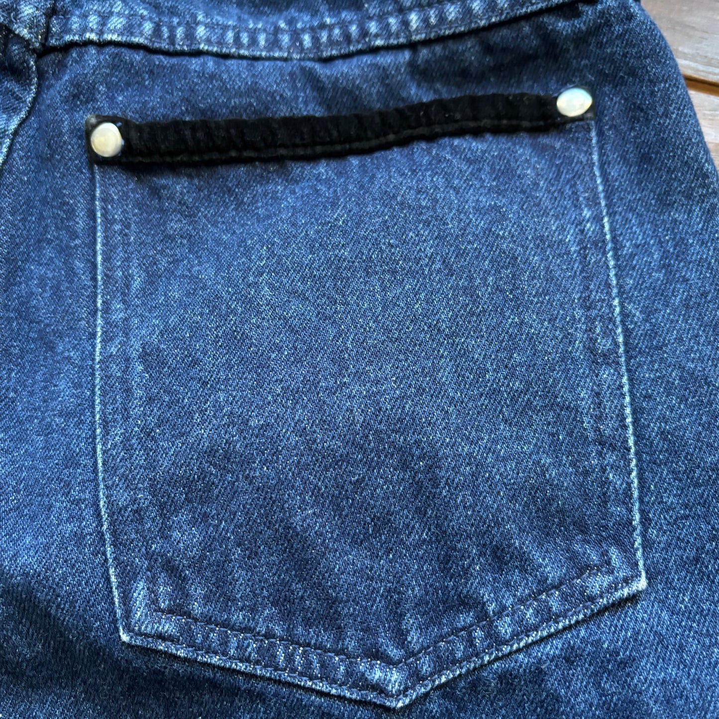 80’s Vintage Women’s L.A. Blues Jeans with Studs, Velvet Trim and Tapered Leg | Made in Hong Kong