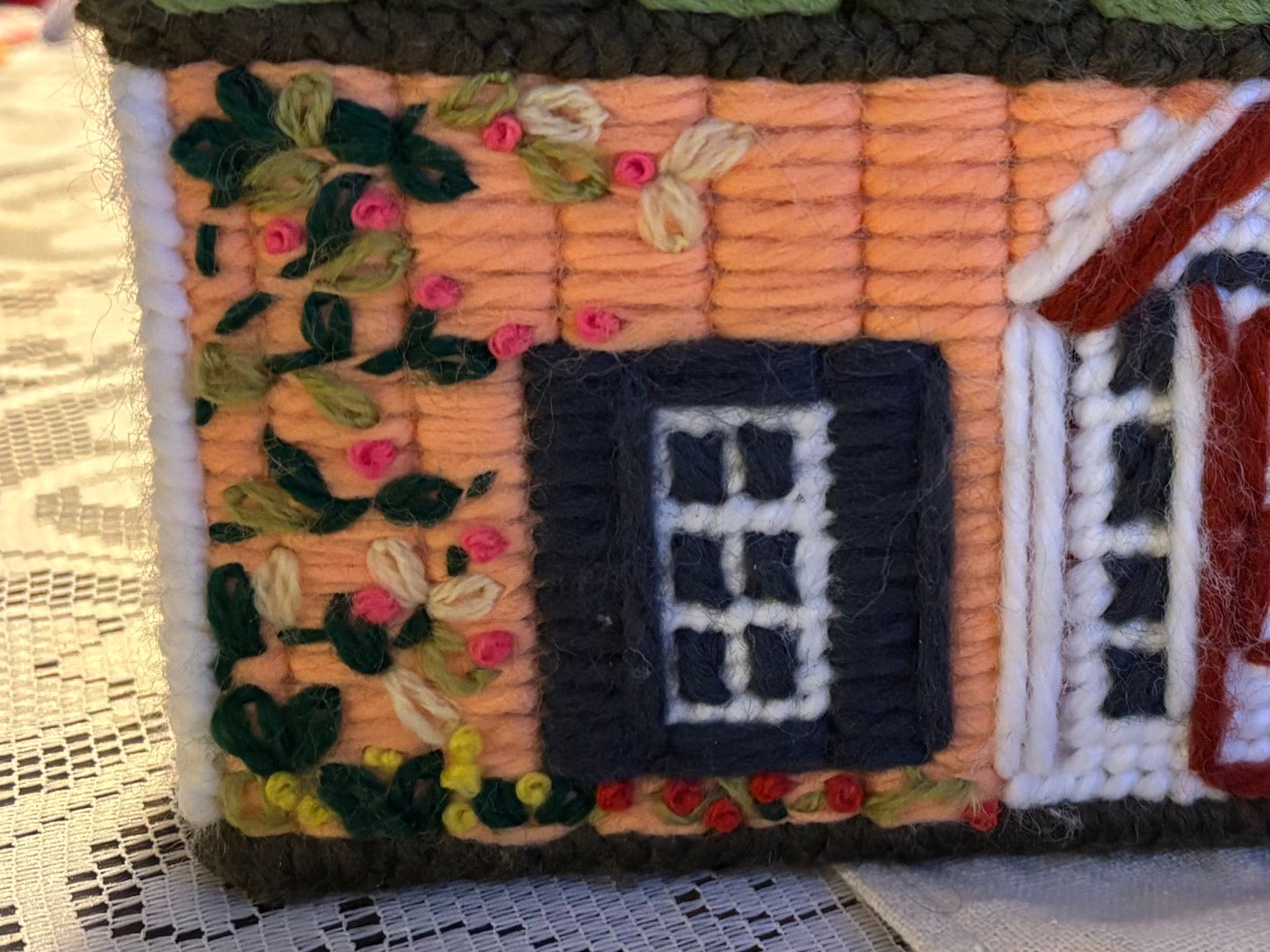 70’s Needlepoint Canvas House Purse | RARE