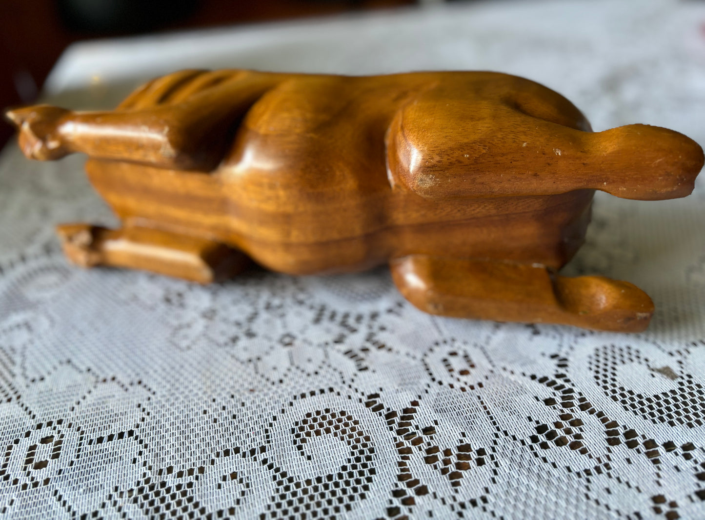 Vintage Wooden Pig Bowl/Planter