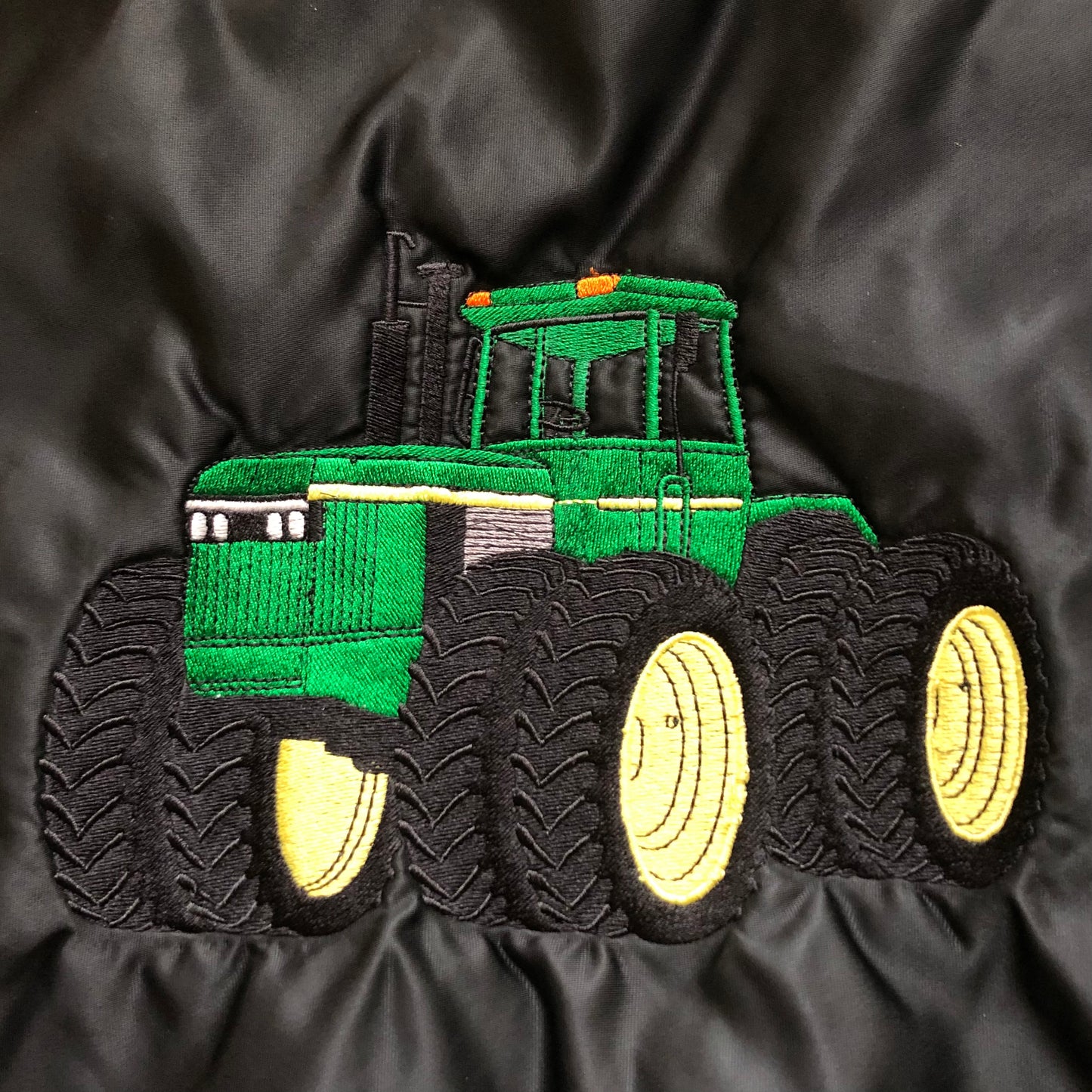 Vintage Men’s Butwin Nylon Bomber Jacket with Embroidered John Deere Tractor | Made in USA