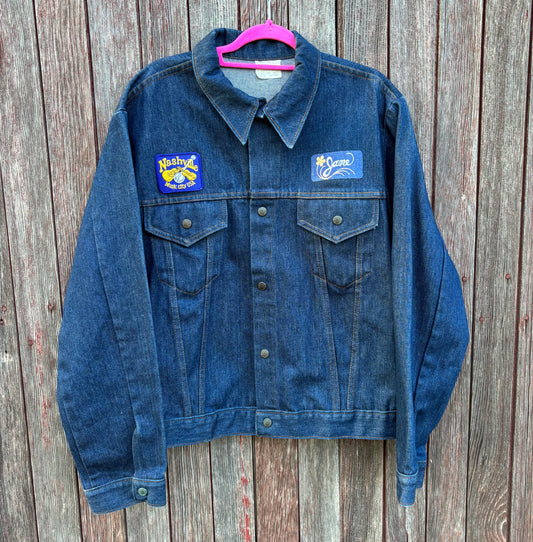 70’s Vintage Western Denim Jacket with Nashville And Jane Patches