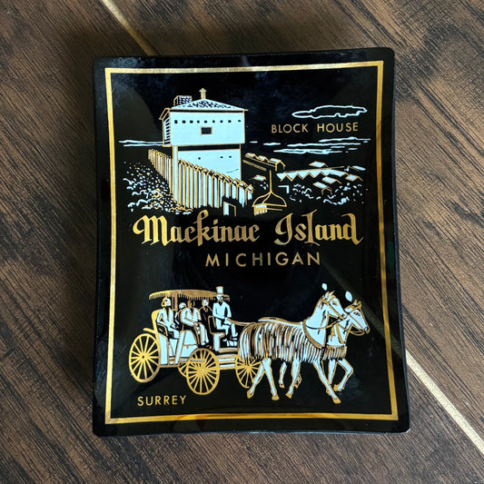 Vintage Mackinac Island, Michigan  Souvenir Ashtray / Tray