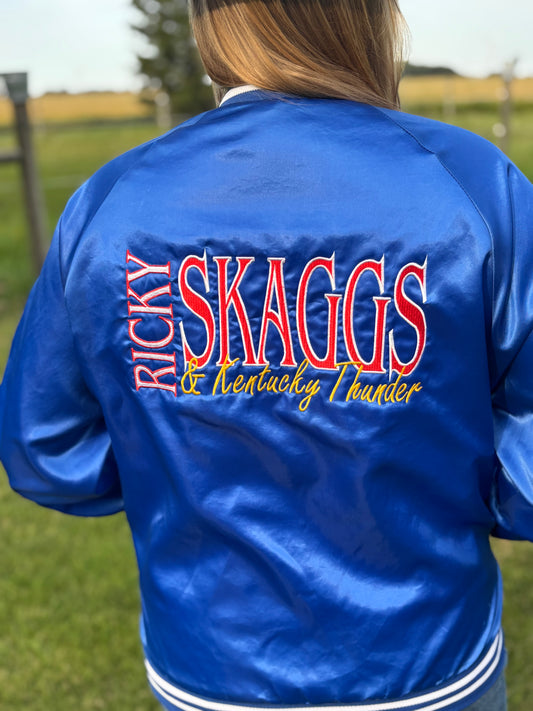 90’s Vintage Western Ricky Skaggs & Kentucky Thunder Country Concert Bomber Jacket-RARE