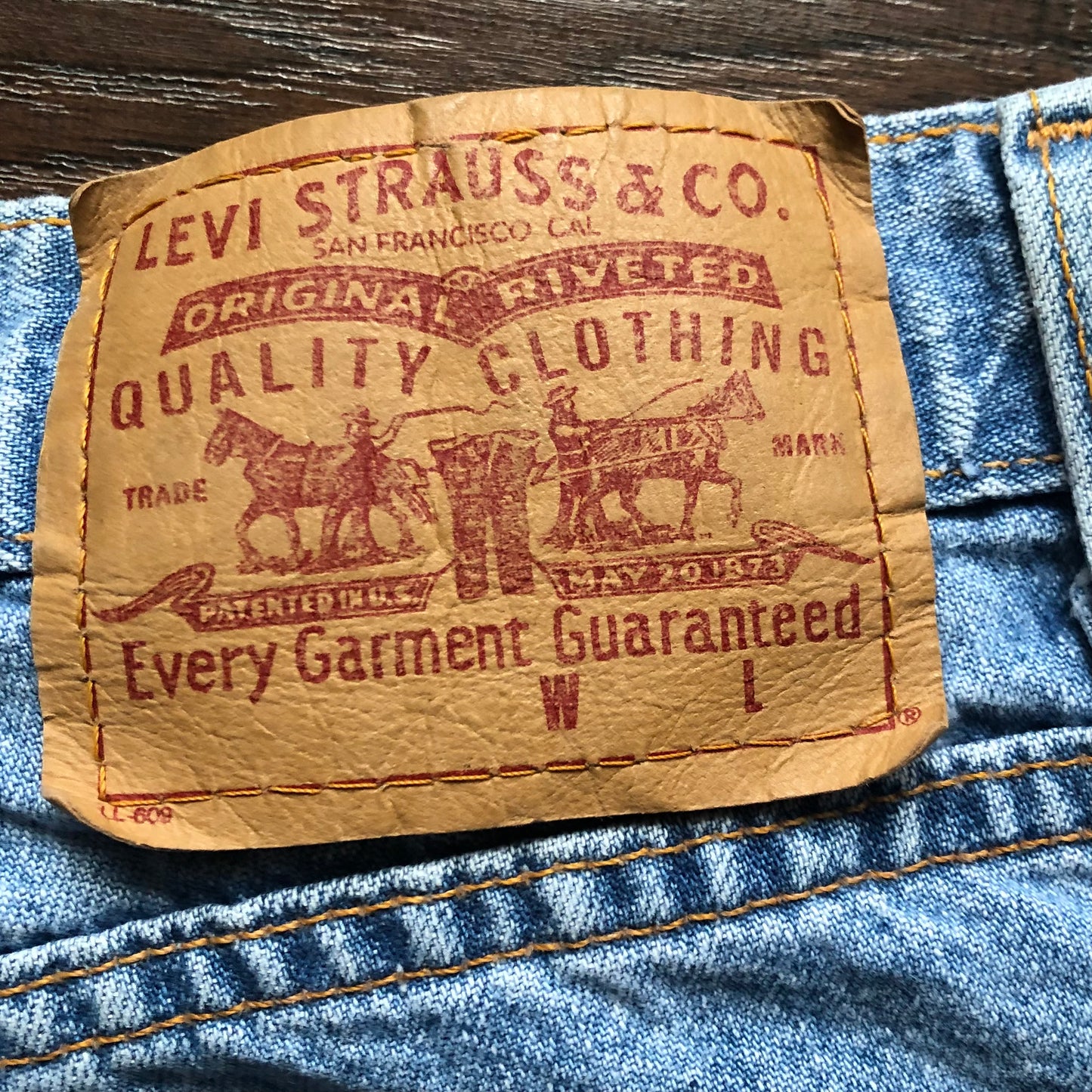 90's Vintage Levis Misses Denim Hand Embroidered Pockets Cutoff Shorts | Made in USA