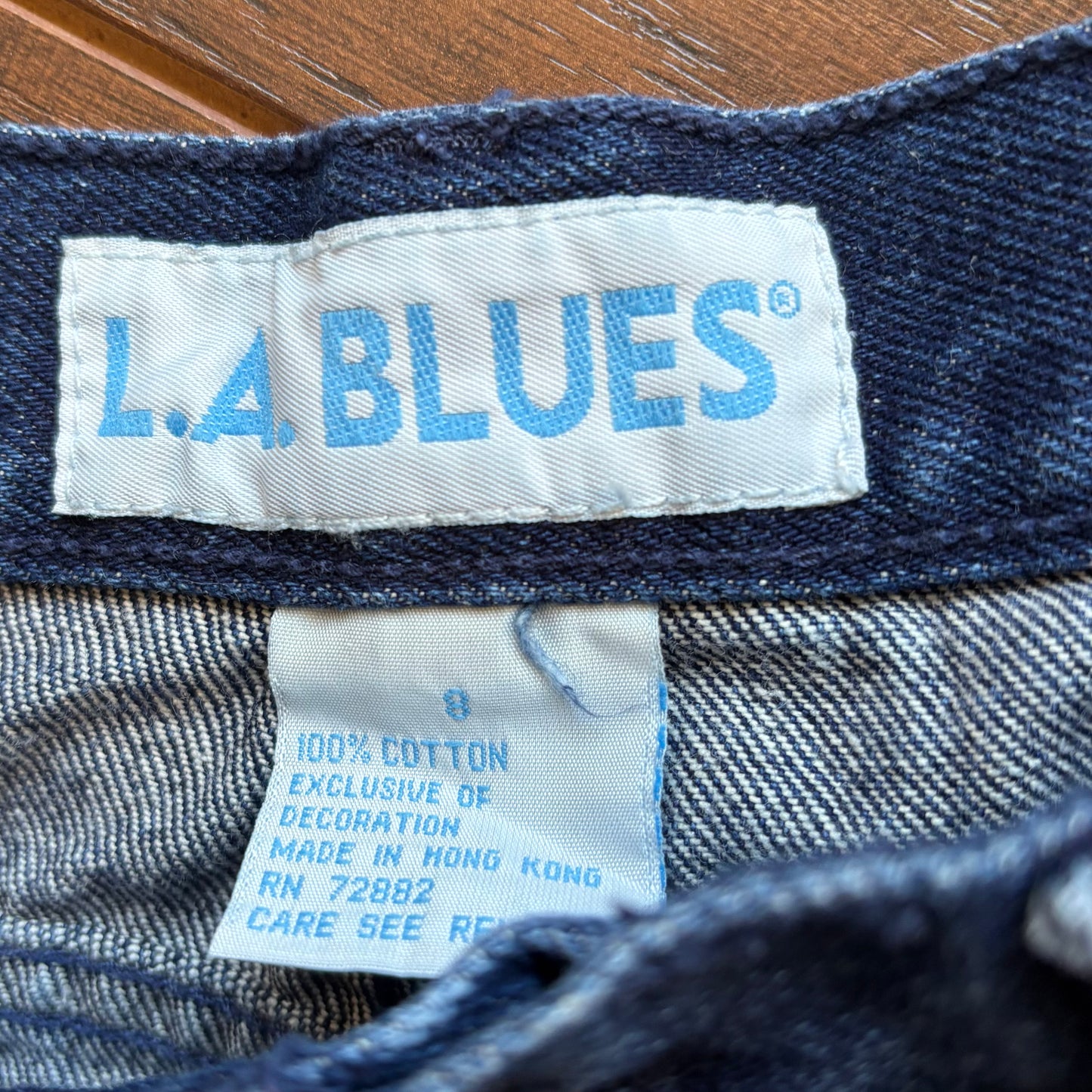 80’s Vintage Women’s L.A. Blues Jeans with Studs, Velvet Trim and Tapered Leg | Made in Hong Kong