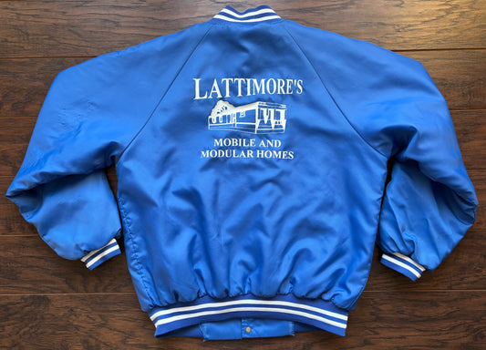 Vintage Lattimore’s Mobile and Modular Home  Nylon Bomber Jacket  | Made in USA