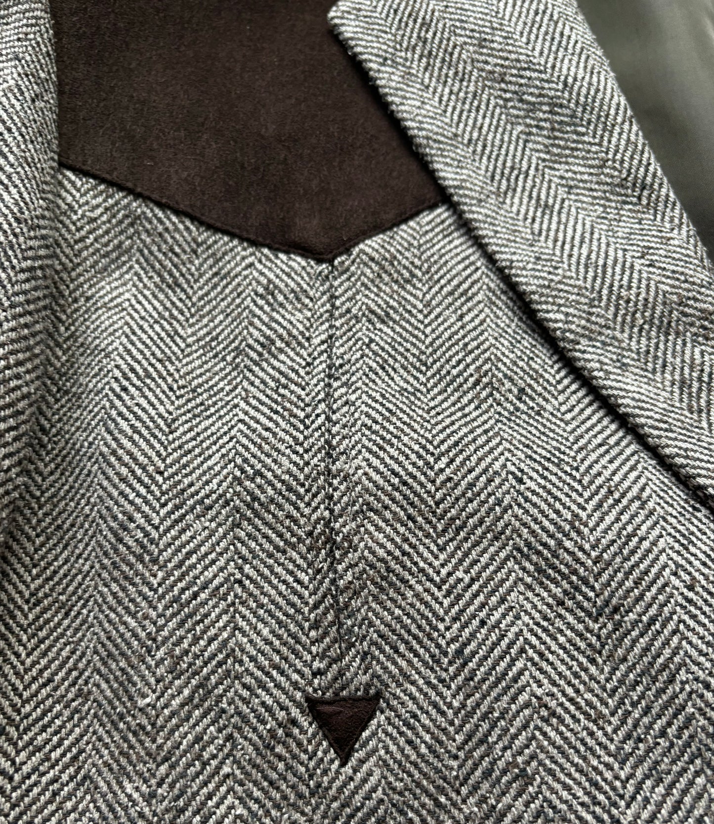 Vintage Western Men’s Herringbone and Suede Roper Blazer