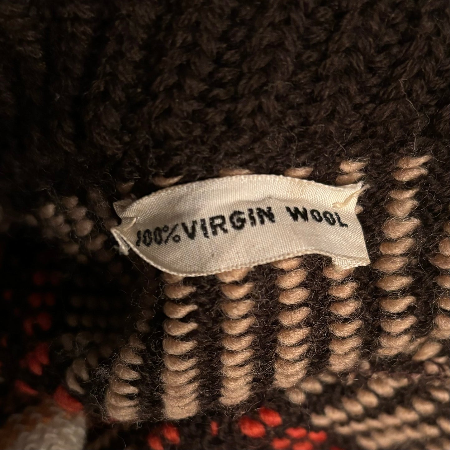 70's Vintage Boho Hippie 100% Virgin Wool Button Down Cape Poncho