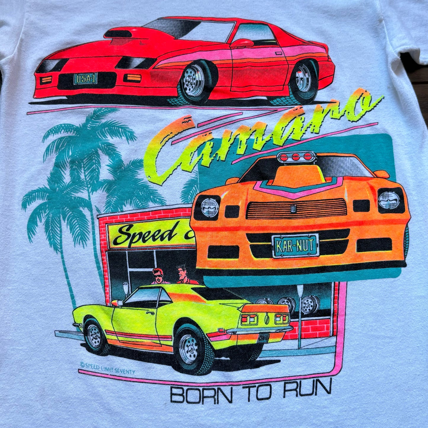 Vintage Men’s Camaro Born To Run Speed Limit 70 T-Shirt