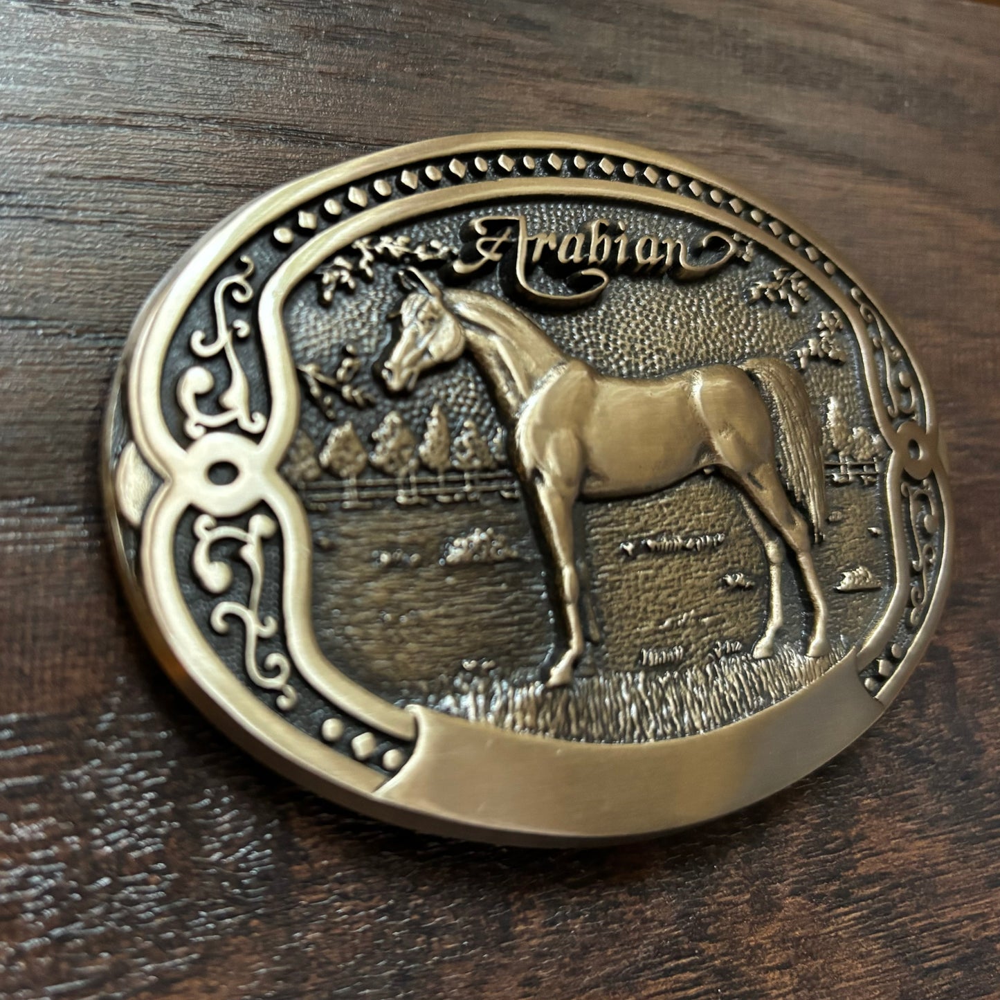 Vintage Western Tony Lama Collectors Horse Breeders Series First Edition Solid Brass Belt Buckle | Arabian