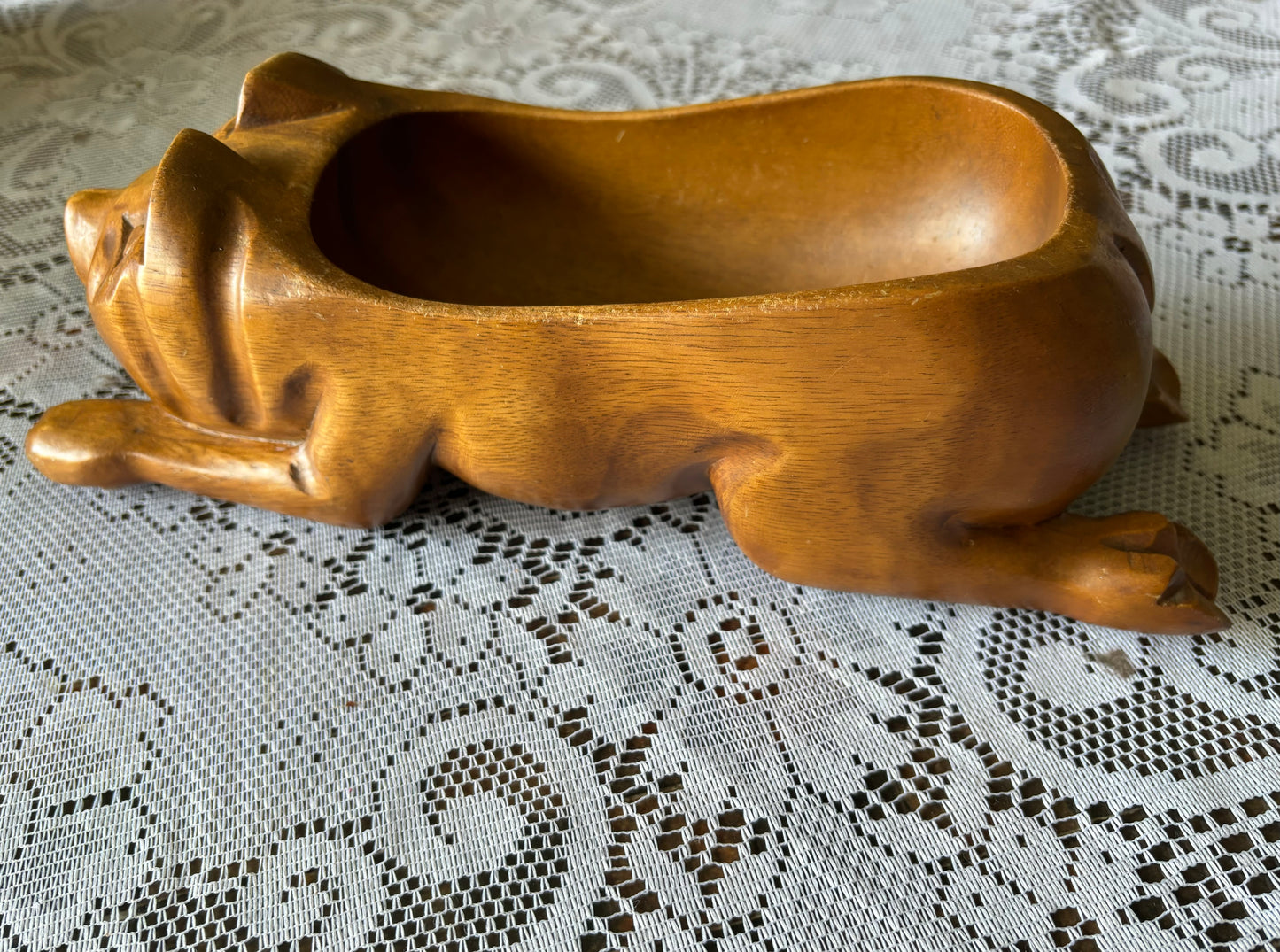 Vintage Wooden Pig Bowl/Planter