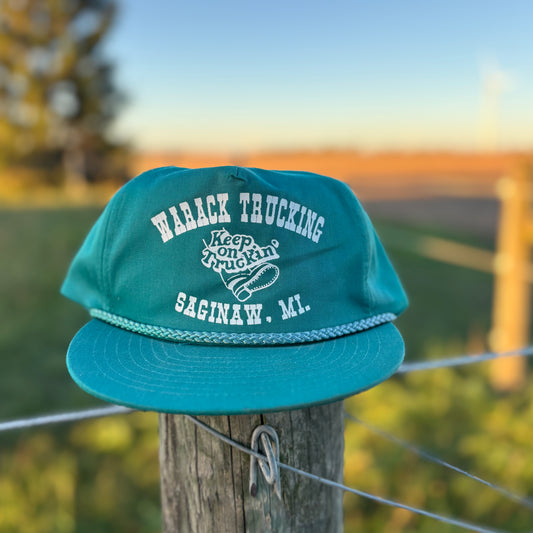 Vintage Warack Trucking Snapback Hat “Keep On Truckin” | Saginaw, MI