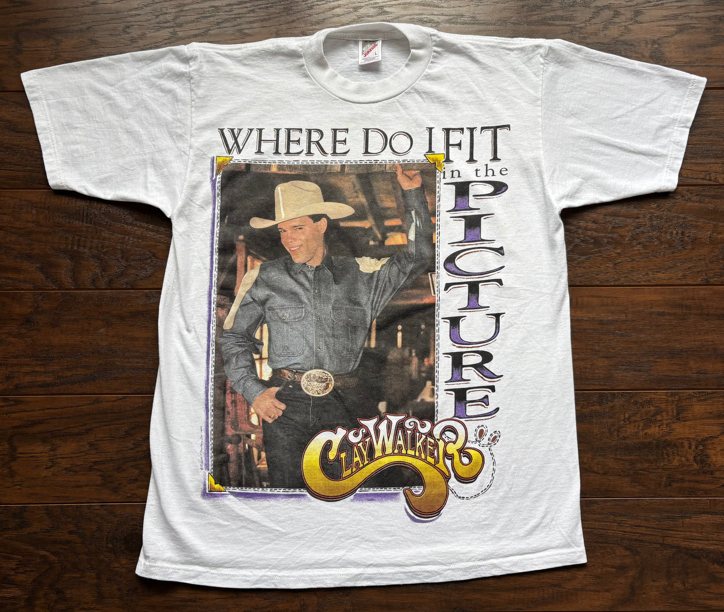 1994 Vintage Western Clay Walker “Where Do I Fit In The Picture” Country Concert Tour T-Shirt