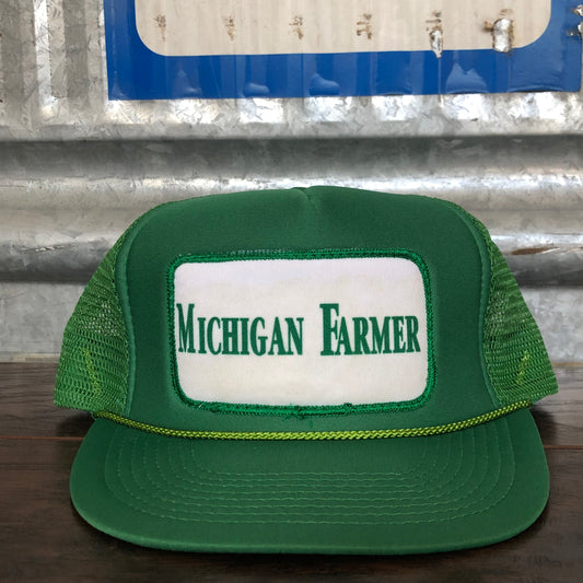 Vintage Snapback Hat with Michigan Farmer Patch