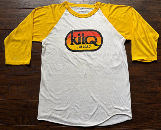 80’s Vintage Modern RockRadio Station Ringer Baseball Tee | KIIQ 102.7FM