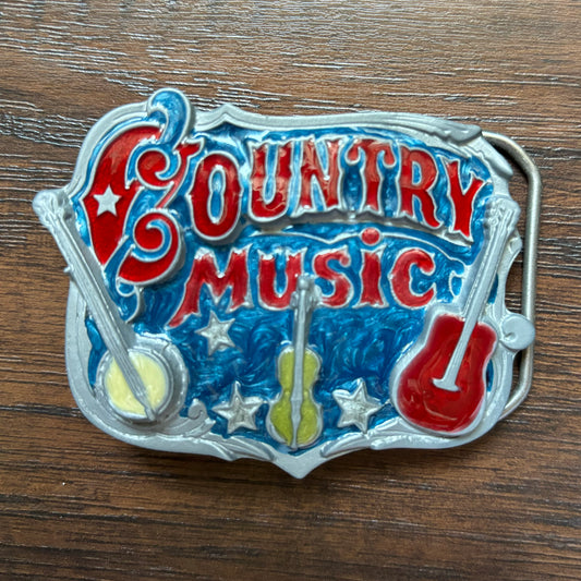 1982 Vintage Western Country Music Enamaled Belt Buckle | The Great American Buckle Co.