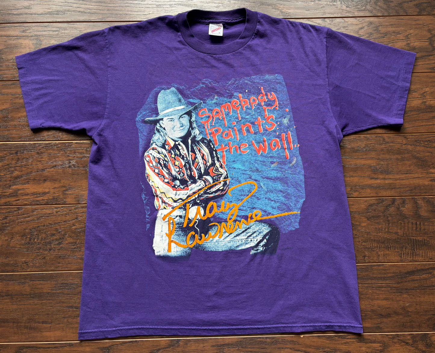 1992 Vintage Tracy Lawrence “Somebody Paints the Wall” Country Concert T-shirt | Made In USA