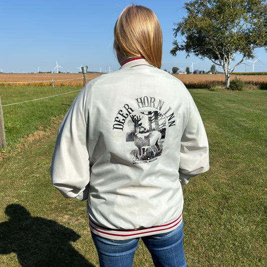 Vintage Deer Horn Inn Wellston, MI Nylon Bomber Jacket | Made in USA
