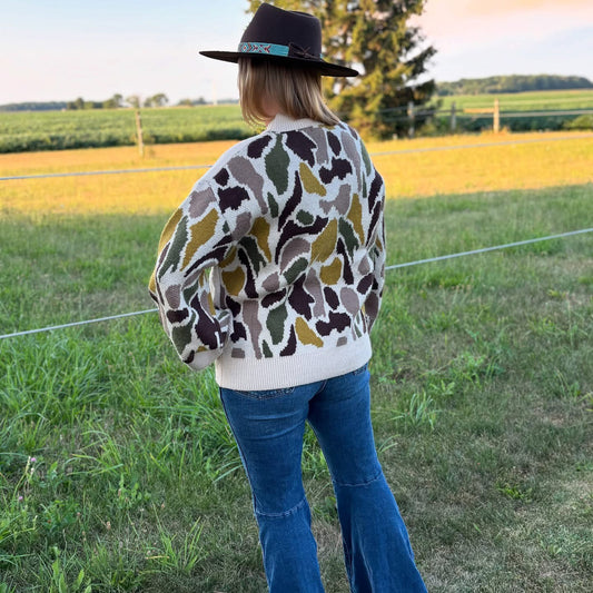 Blind Date Camo Sweater