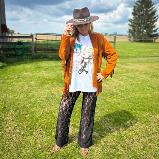 Showing’ Off Lace Flare Pants